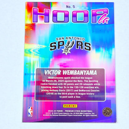 2024 Panini NBA Hoops Hoopla Premium Stock Victor Wembanyama #5 RC
