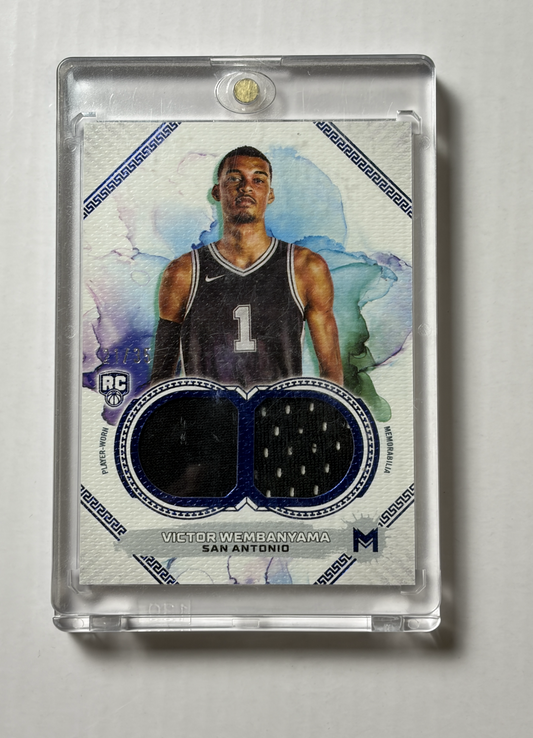 2023-24 Topps Motif Victor Wembanyama #MDR-1 Dual Relics SSP Rookie RC 21/35