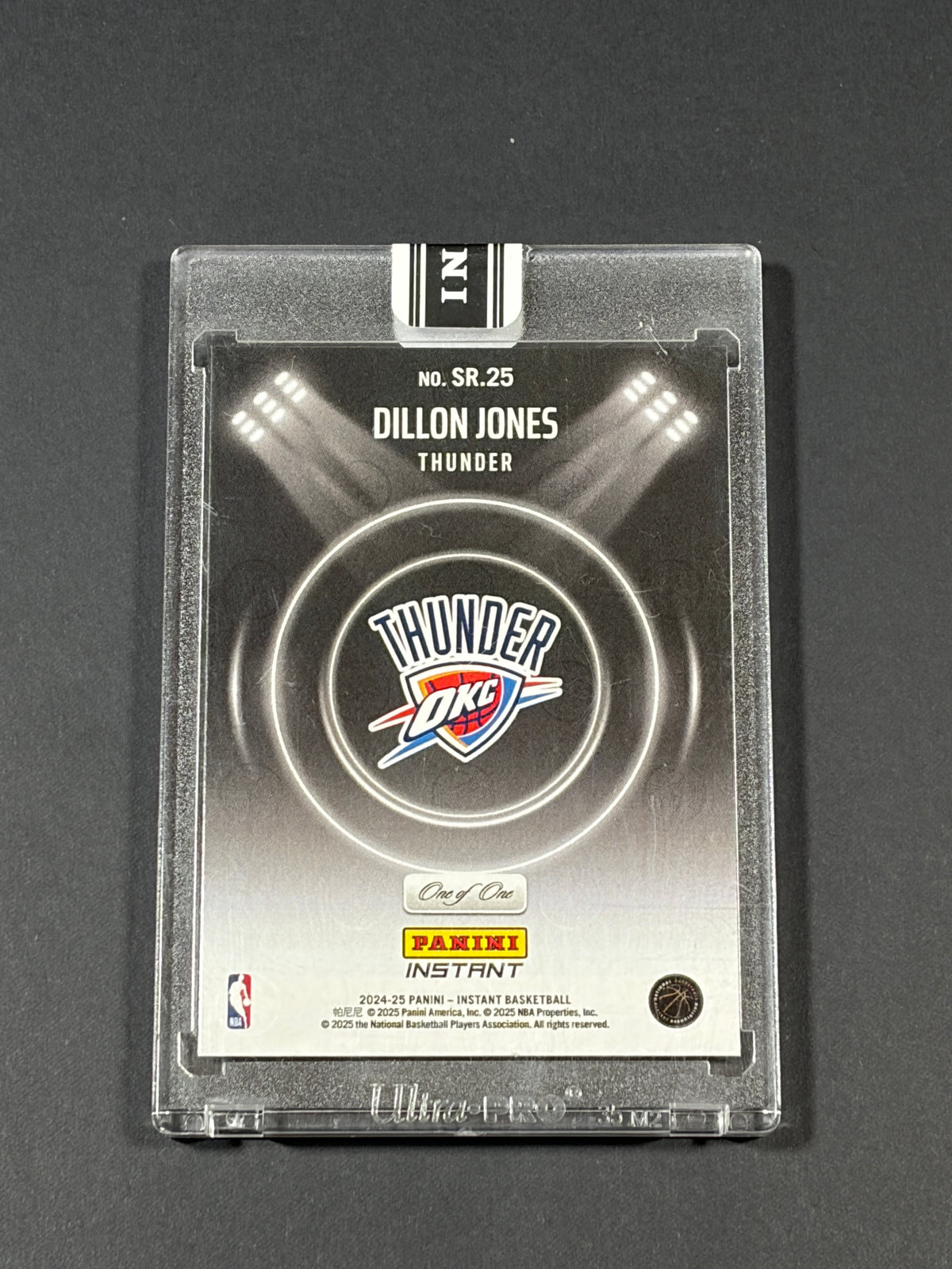 2025 Panini Instant Spotlight Rookies Dillon Jones #SR.25 Black Prizm 1 of 1/1