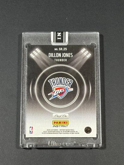 2025 Panini Instant Spotlight Rookies Dillon Jones #SR.25 Black Prizm 1 of 1/1