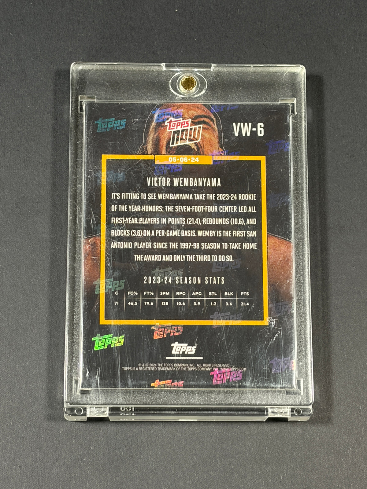 2023 Topps Now Victor Wembanyama #VW-6 Rookie