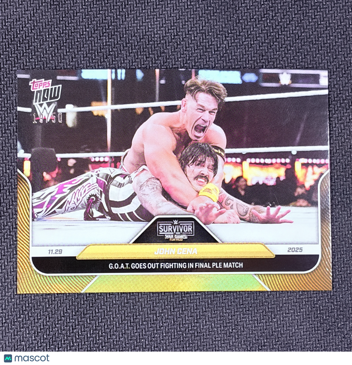 2025 Topps Now WWE John Cena #131 True Gold 19/50 SSP