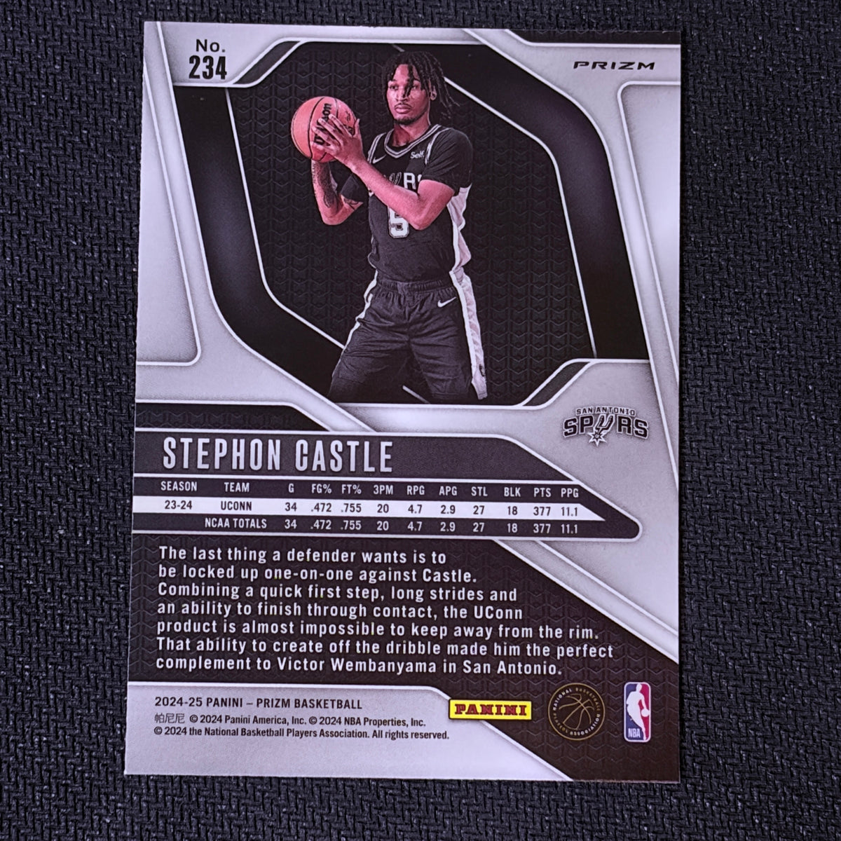 2024 Panini Prizm Stephon Castle #234 Rookie RC