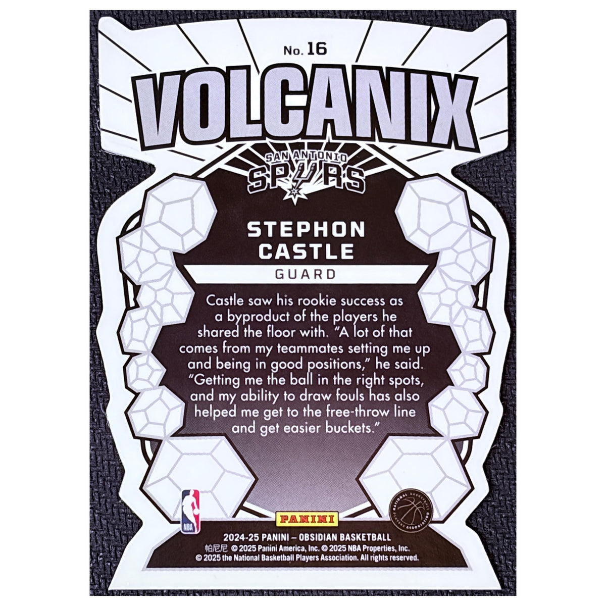 2025 Panini Obsidian Volcanix Stephon Castle #16 RC