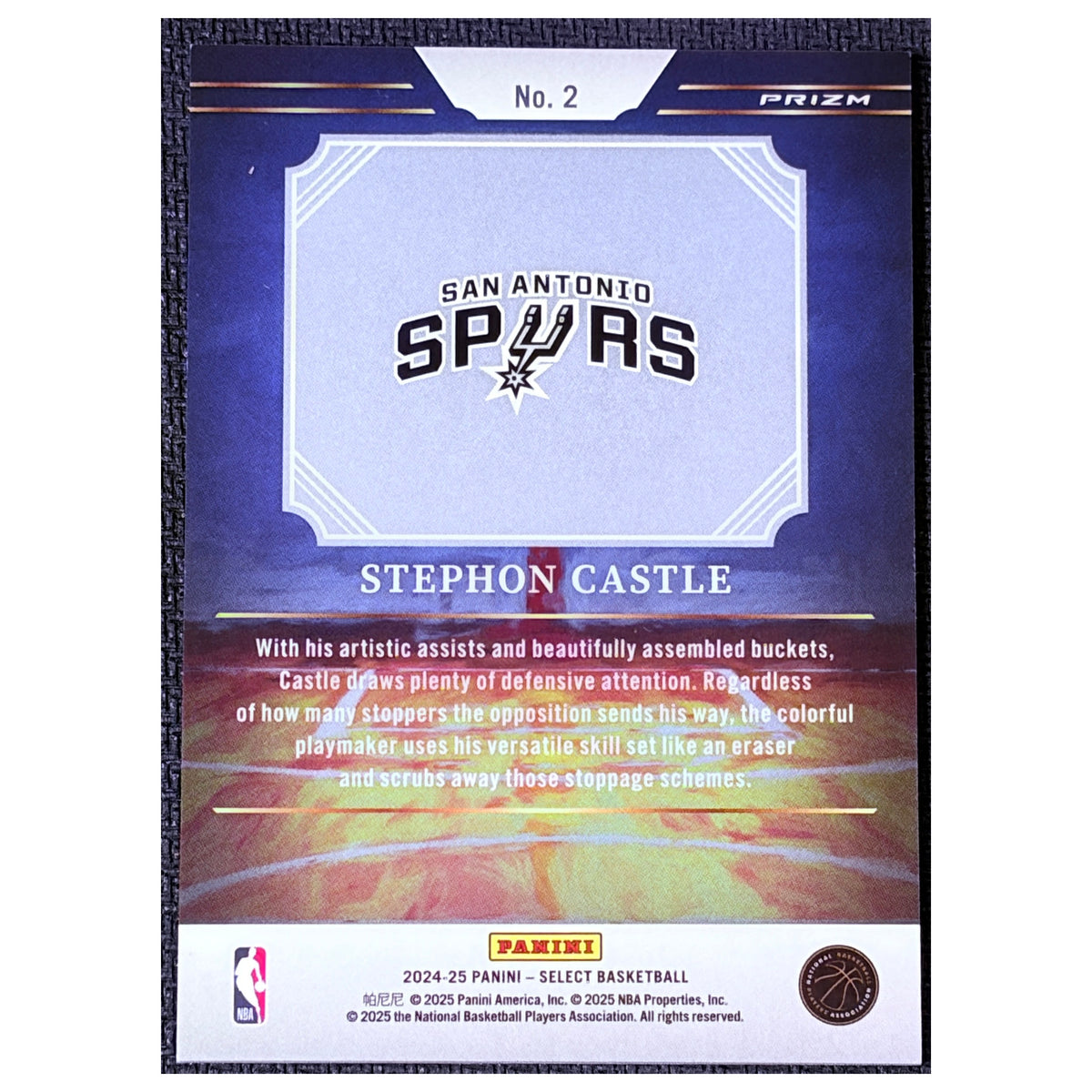 2025 Panini Select Prizm Artistic Selections Stephon Castle #2 RC