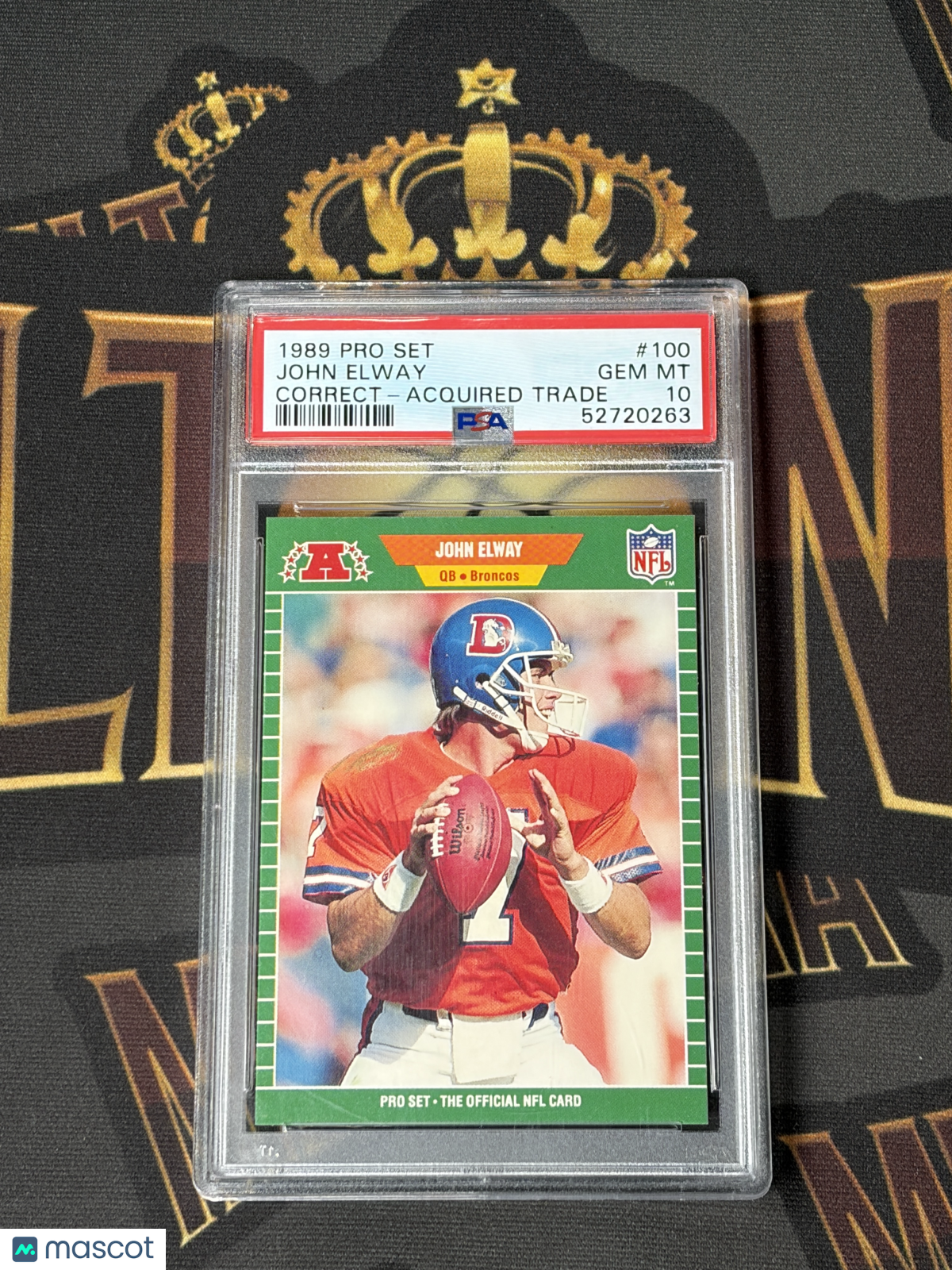 John Elway 1989 Pro Set #100b PSA 10 Pop 82 HOF Legend