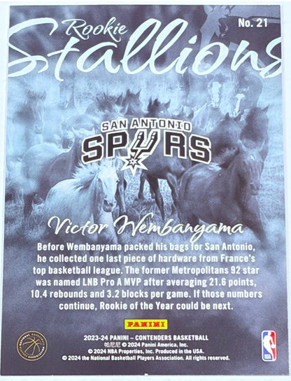 2024 Panini Contenders Basketball Rookie Stallions Victor Wembanyama #21