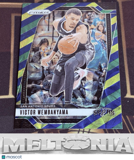 Victor Wembanyama 2024-25 Panini Prizm #172 Prizms Choice Blue Yellow Green