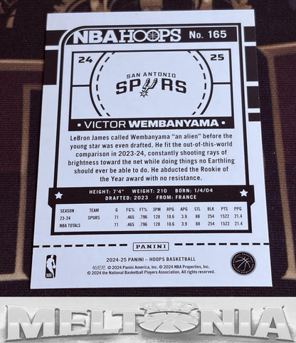 Victor Wembanyama 2024-25 Hoops Purple card, back