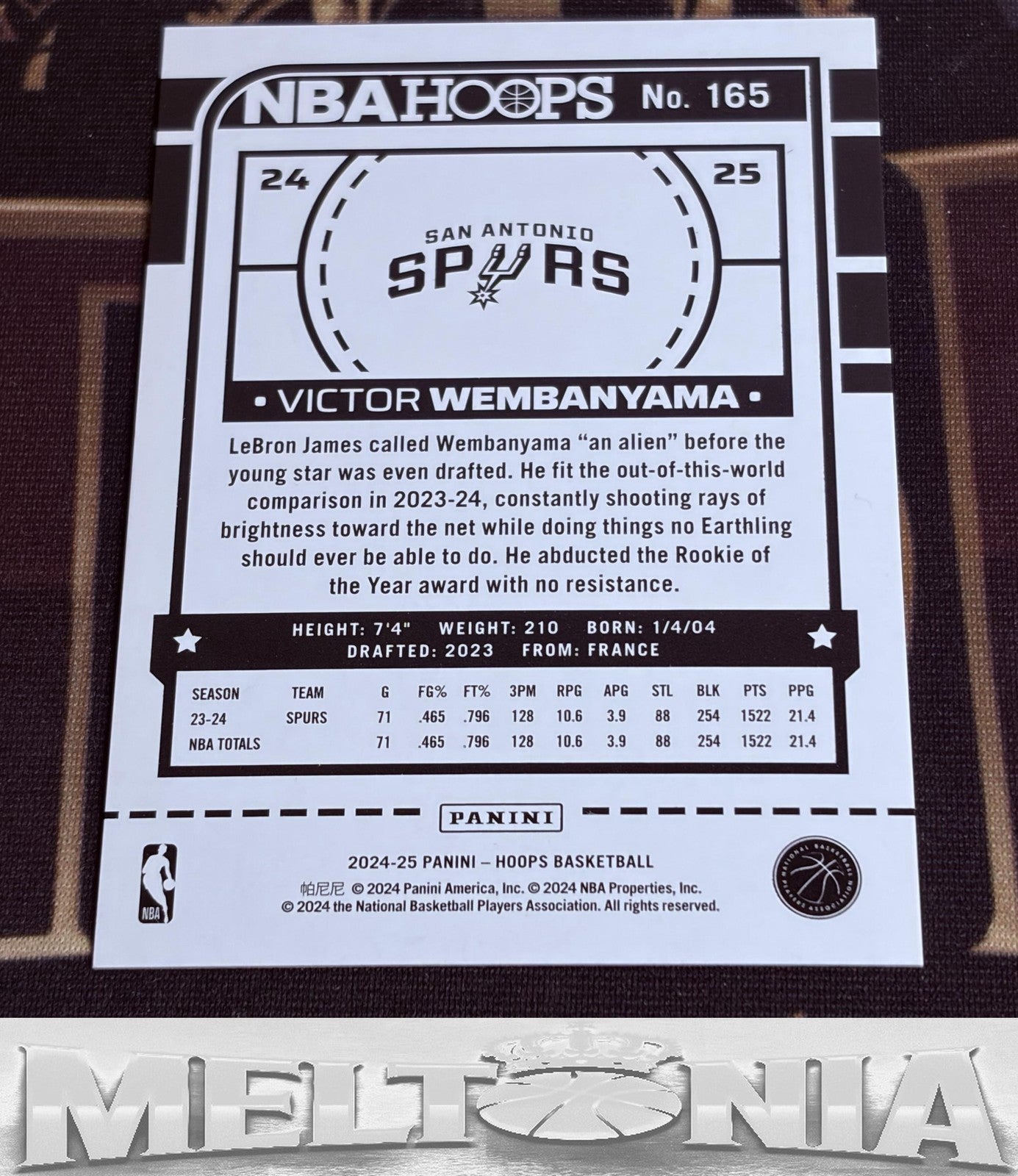 Victor Wembanyama 2024-25 Hoops #165 Silver 177/199