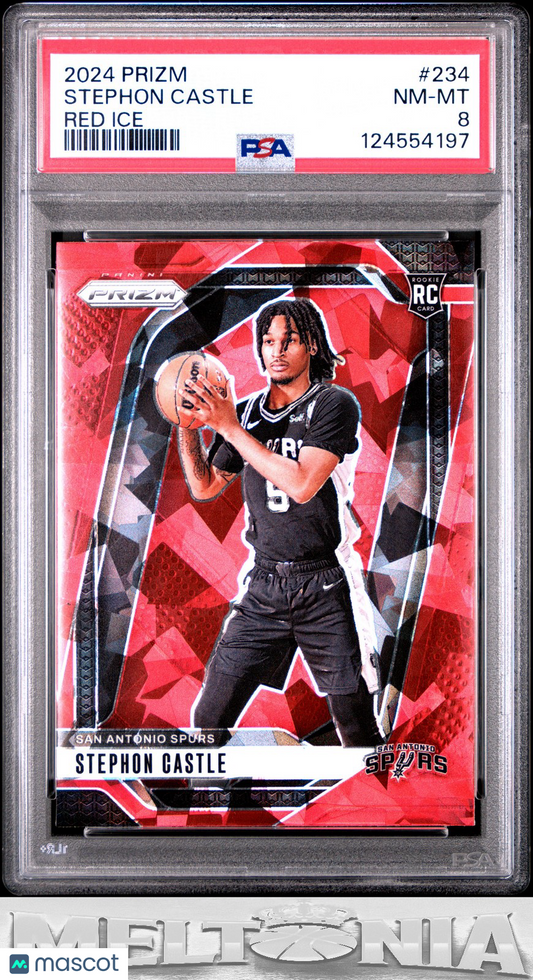 Stephon Castle 2024-25 Panini Prizm #234 Prizms Red Ice PSA 8 RC