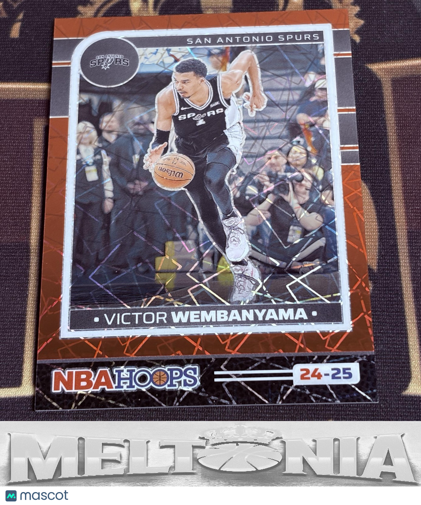 Victor Wembanyama 2024-25 Hoops #165 Premium Prizms Lazer Red 78/99