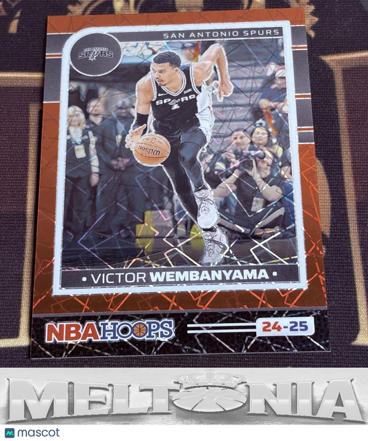 Victor Wembanyama 2024-25 Hoops #165 Premium Prizms Lazer Red 78/99