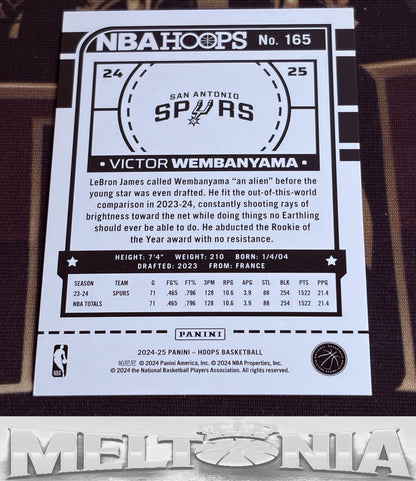 Victor Wembanyama 2024-25 Hoops Silver 133/199 card, back