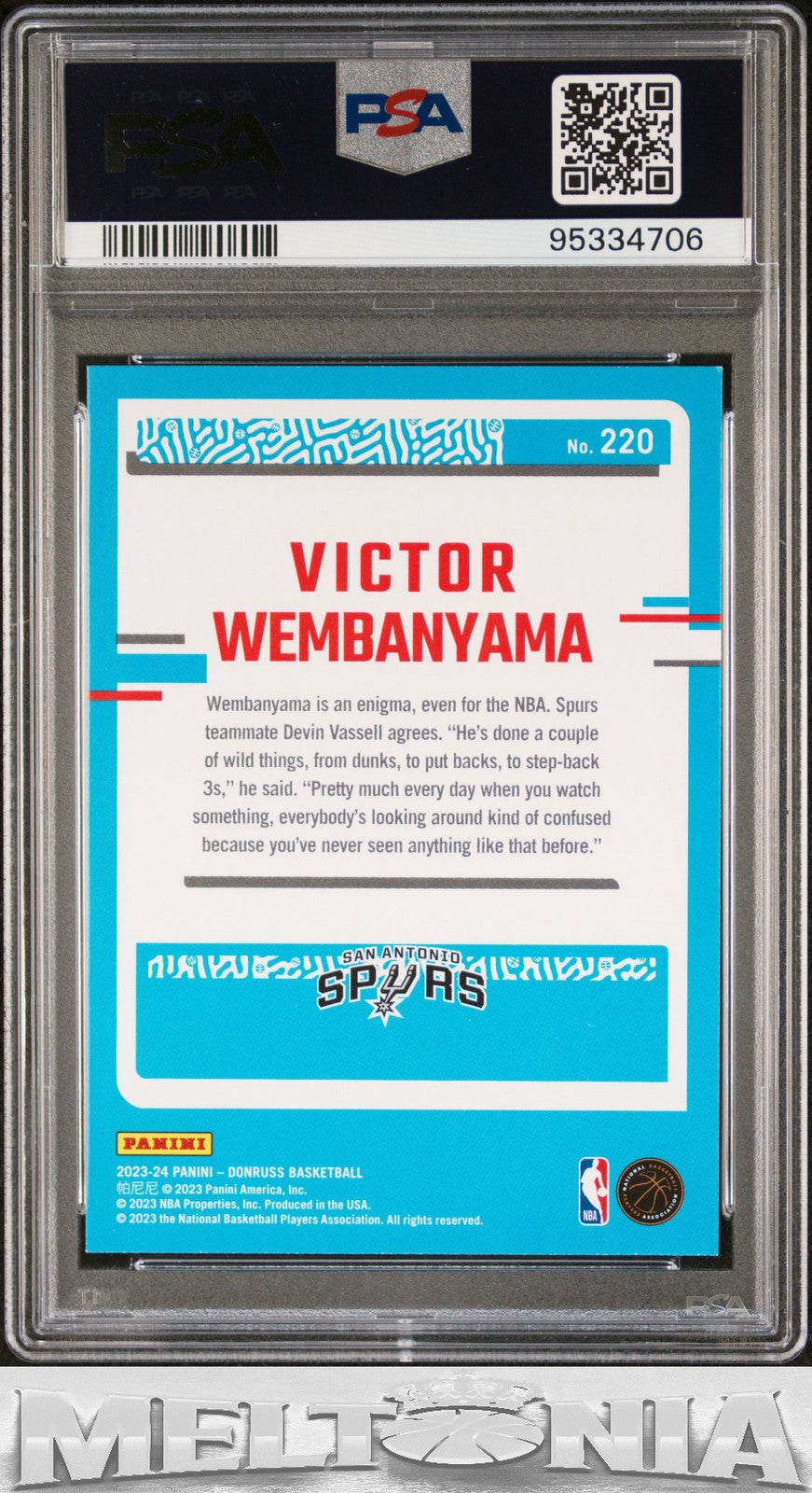 Victor Wembanyama 2023-24 Donruss #220 PSA 9 RC