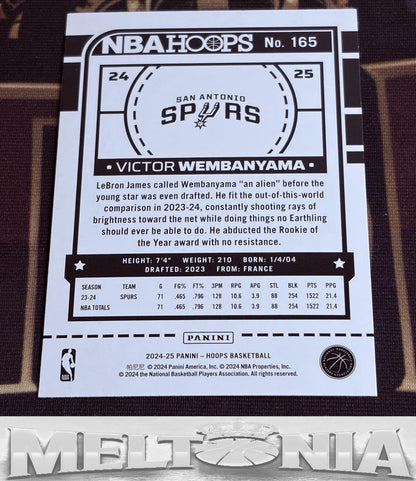Victor Wembanyama 2024-25 Hoops Blue card, back