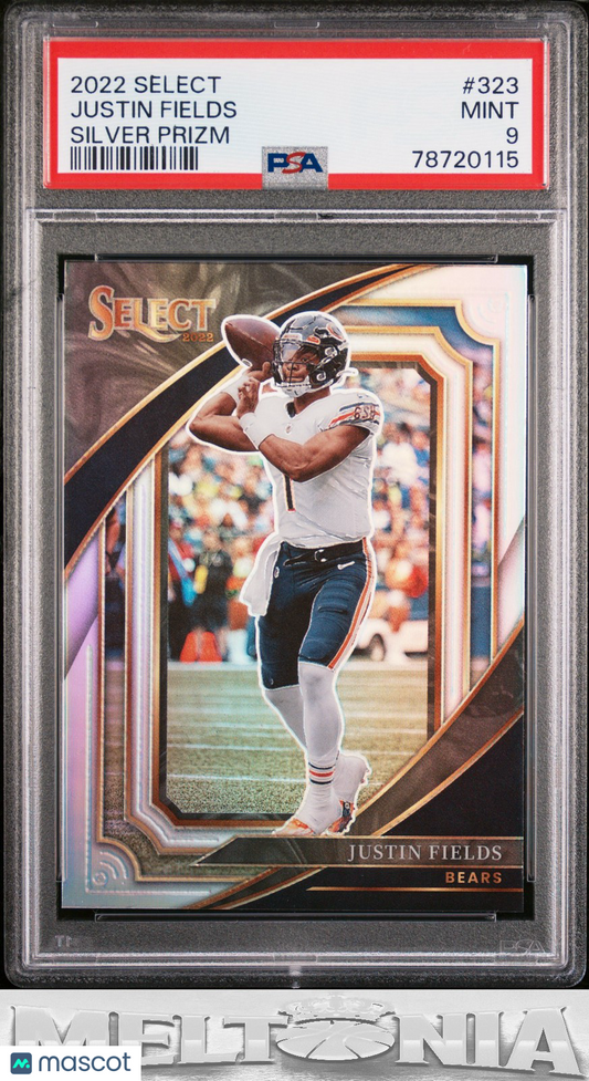 Justin Fields 2022 Panini Select #323 Silver Prizm PSA 9 RC