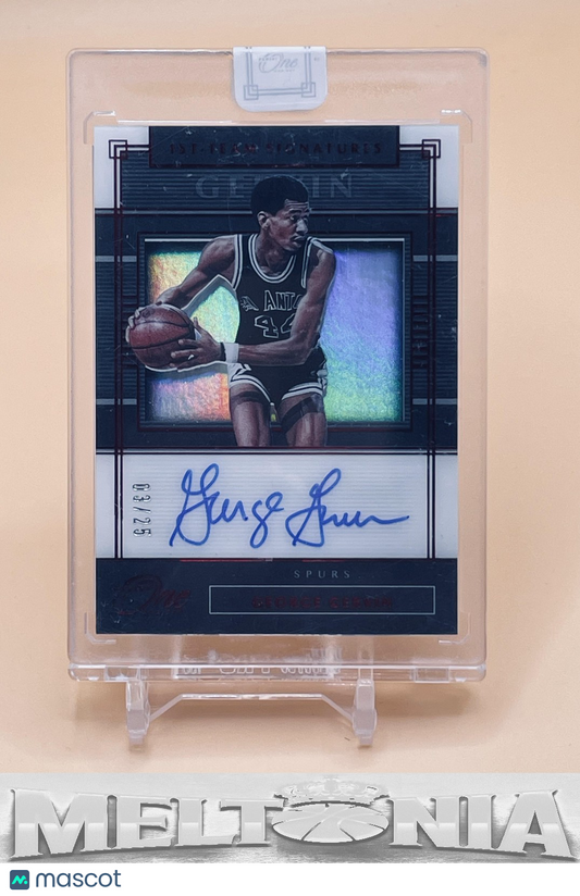 George Gervin 2019-20 Panini One & One #FT-GGV First-Team Signatures Red 03/25