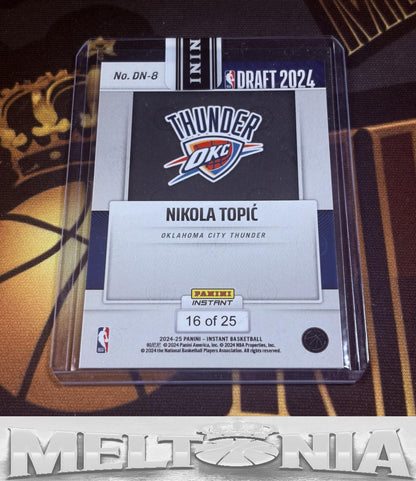 Nikola Topić 2024-25 Panini Instant Draft Night Jungle/Green 16/25 rookie card, back