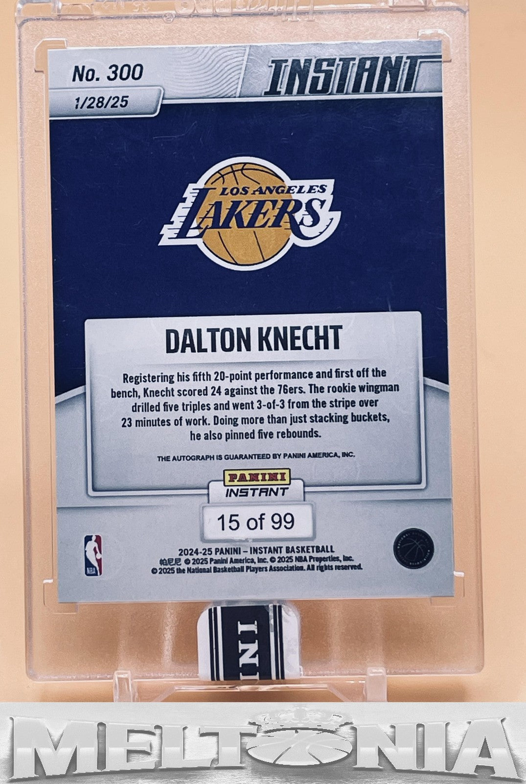 Dalton Knecht 2024-25 Panini Instant NBA #300 Autograph 15/99 (AU,RC,SP)