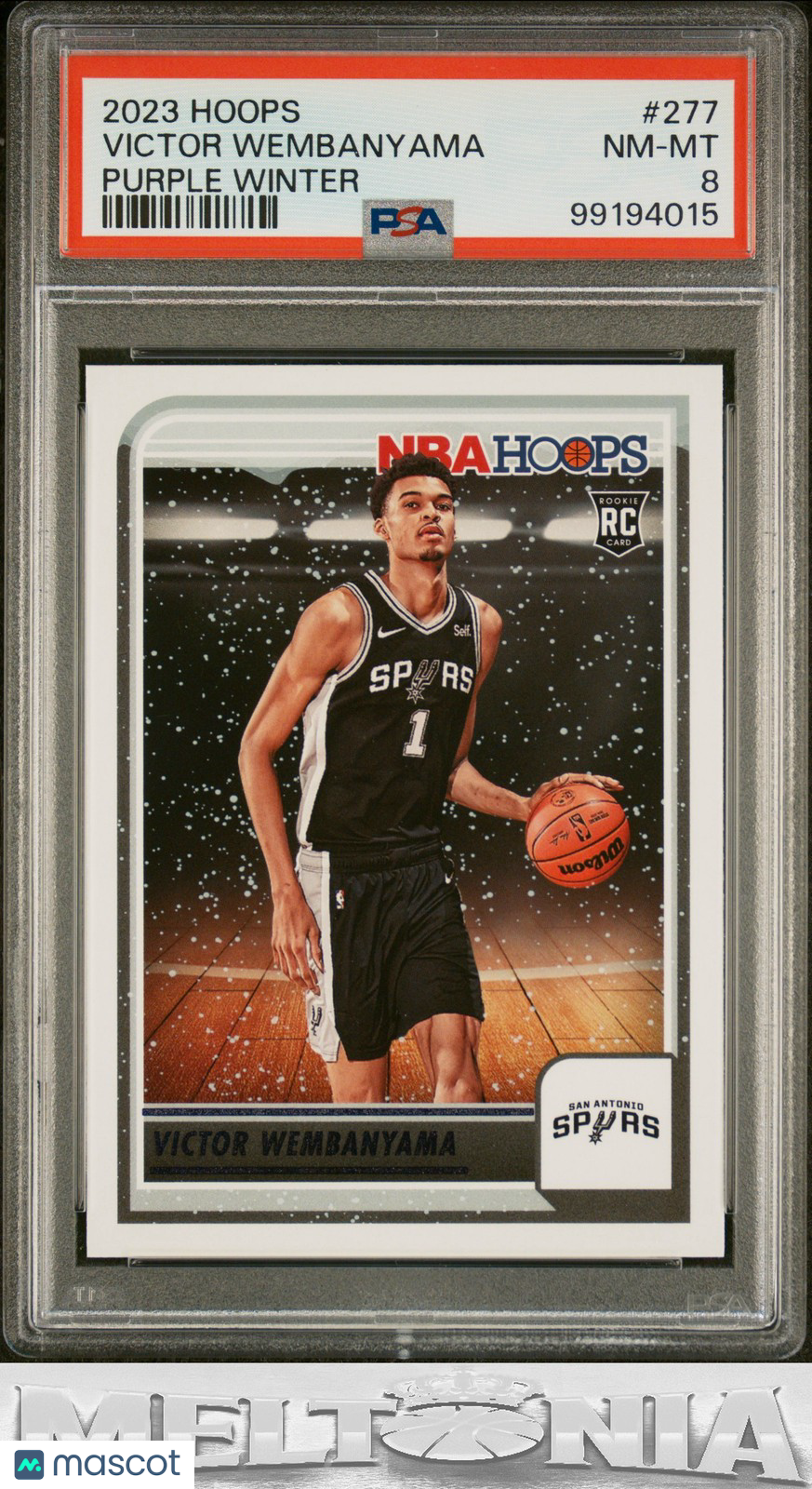 Victor Wembanyama 2023-24 Hoops Winter #277 Purple PSA 8 RC