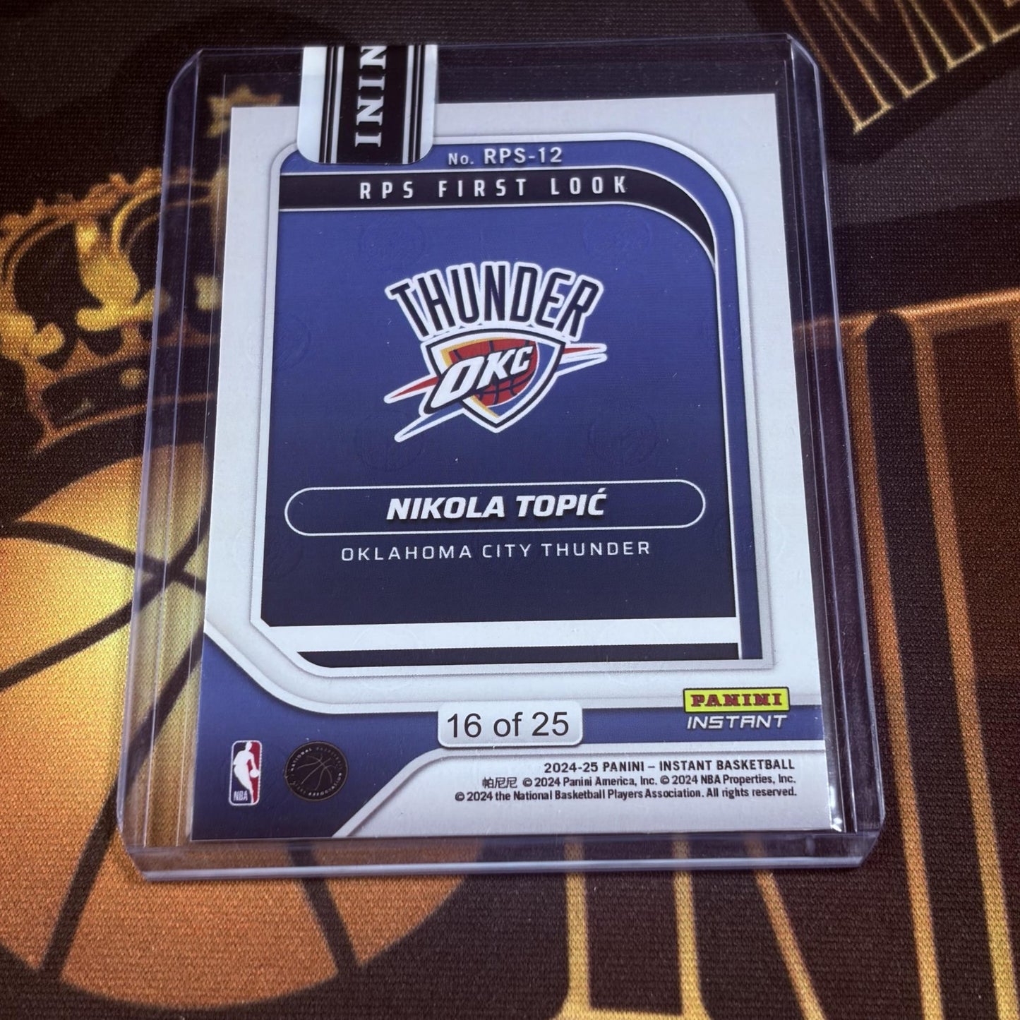 Nikola Topić 2024-25 Panini Instant NBA RPS First Look #RPS-12 Jungle 16/25 RC