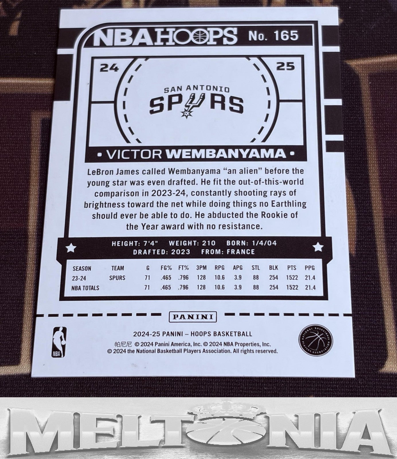 Victor Wembanyama 2024-25 Hoops #165 Premium Box Set 150/199