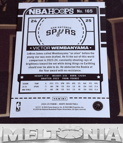 Victor Wembanyama 2024-25 Hoops Premium Box Set 150/199 card, back