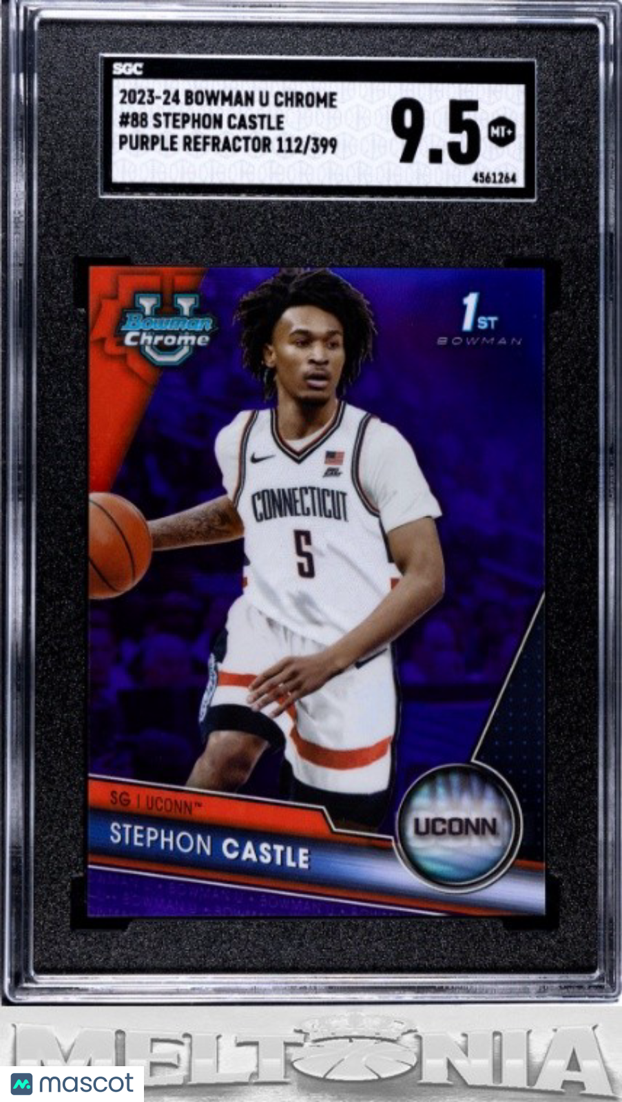 Stephon Castle 2023-24 1st BowmanU Chrome #88 Purple Refractor 112/399 SGC 9.5