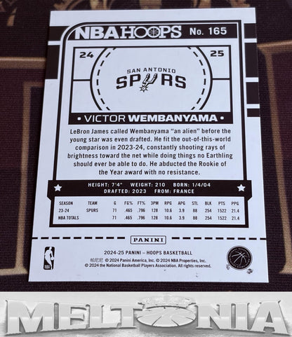 Victor Wembanyama 2024-25 Hoops Texture card, back