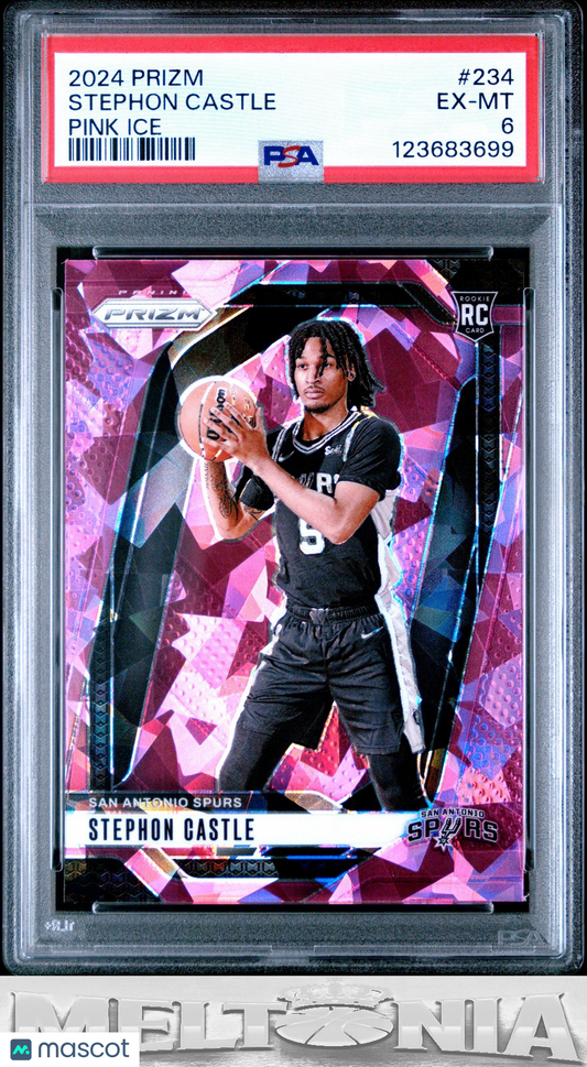 Stephon Castle 2024-25 Panini Prizm #234 Prizms Pink Ice PSA 6 RC