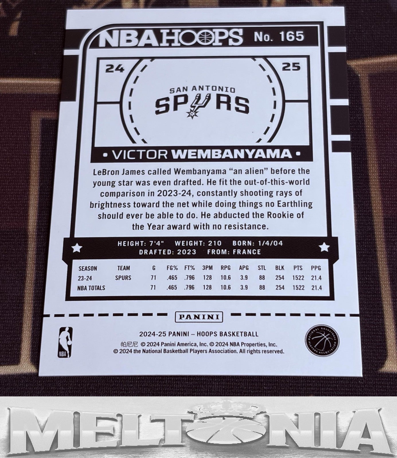 Victor Wembanyama 2024-25 Hoops #165 Silver 049/199