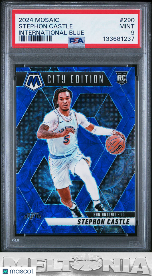 Stephon Castle 2024-25 Panini Mosaic #290 Intl Blue Mosaic 06/35 PSA 9 RC