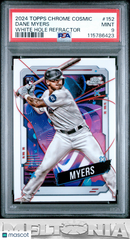 Dane Myers 2024 Topps Chrome Cosmic #152 White Hole Refractors PSA 9 RC