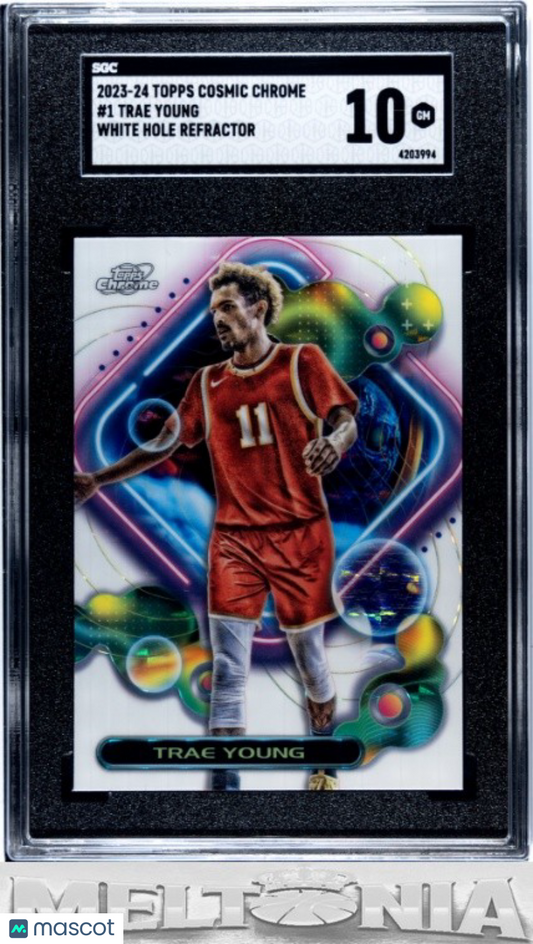 Trae Young 2023-24 Topps Chrome Cosmic #1 White Hole Refractors SGC 10