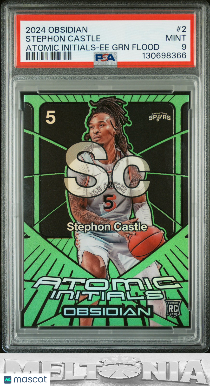 Stephon Castle 2024 Obsidian #2 Atomic Initials Elec Etch Green Flood 21/25 RC