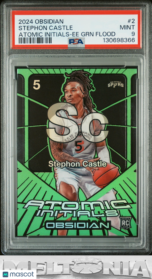 Stephon Castle 2024 Obsidian #2 Atomic Initials Elec Etch Green Flood 21/25 RC