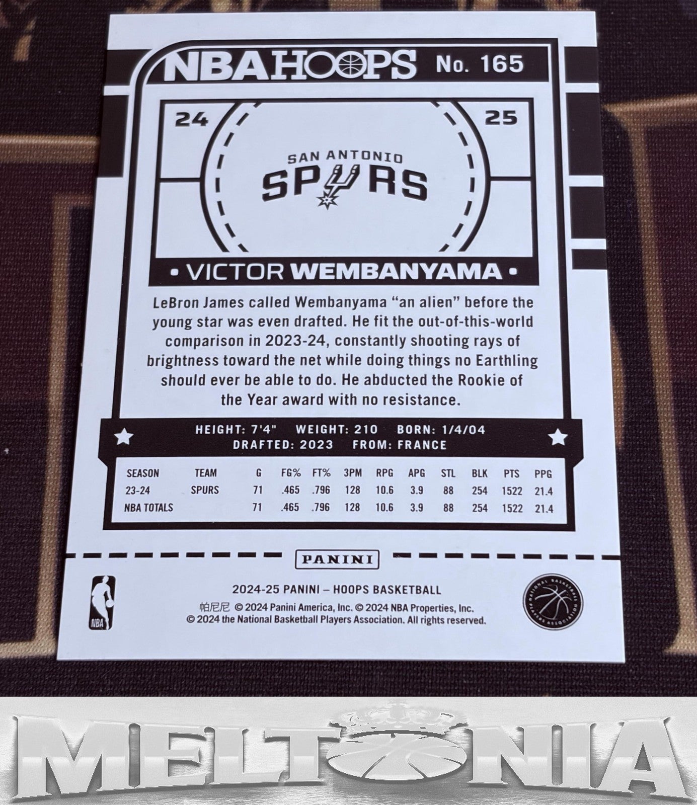 Victor Wembanyama 2024-25 Hoops #165 Silver 180/199