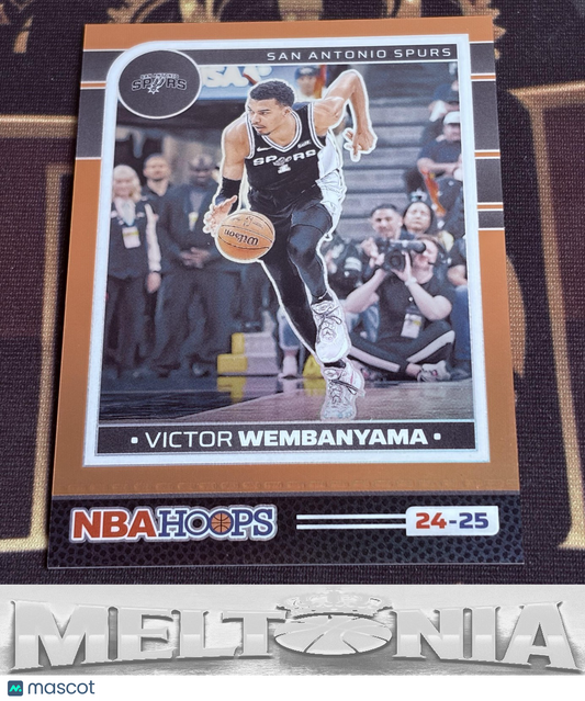 Victor Wembanyama 2024-25 Hoops #165 Premium Prizms Orange 042/199