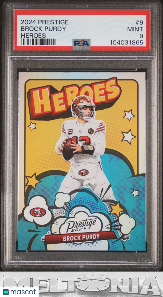 Brock Purdy 2024 Panini Prestige #9 Heroes PSA 9