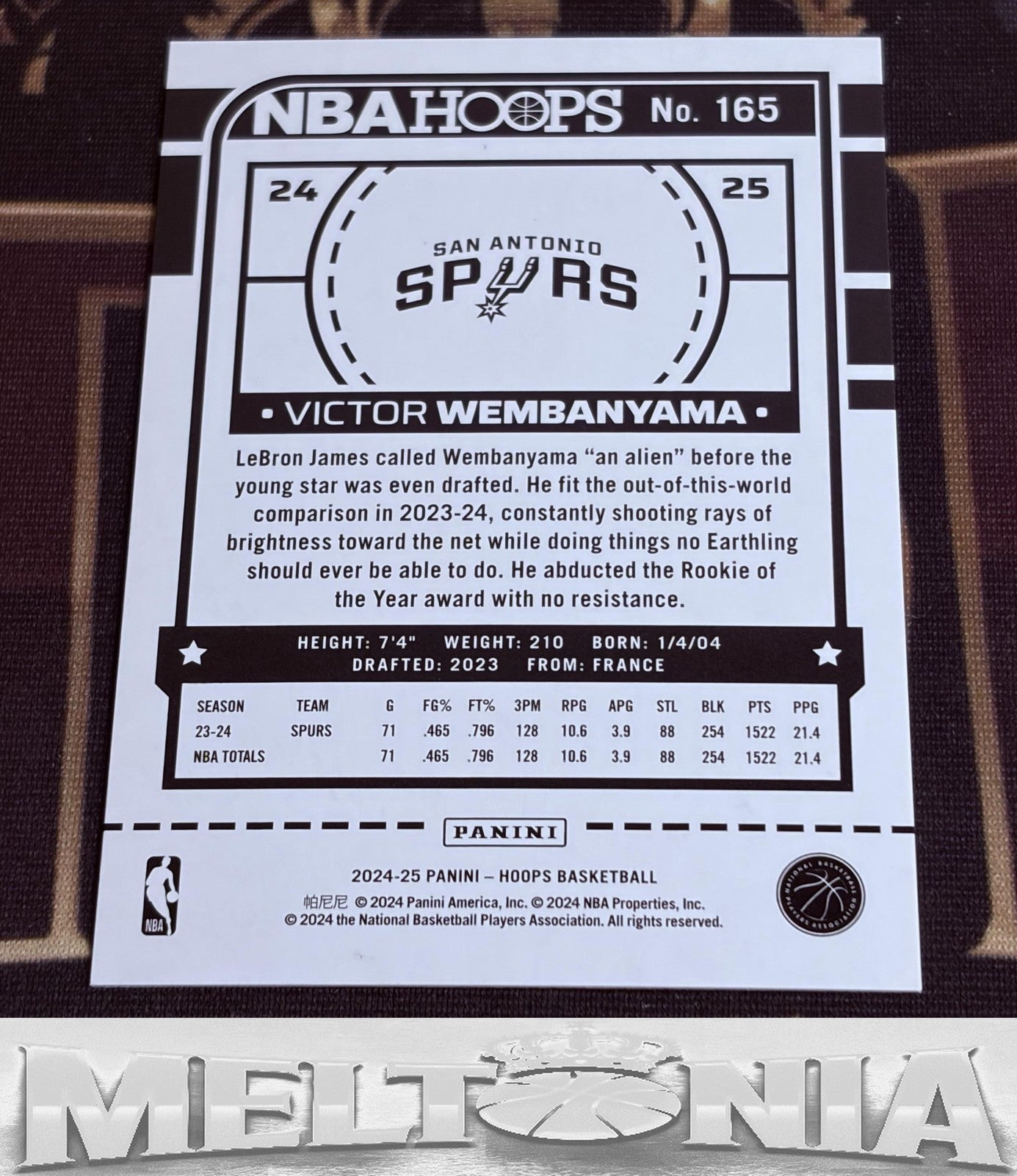 Victor Wembanyama 2024-25 Hoops #165 Premium Box Set 153/199