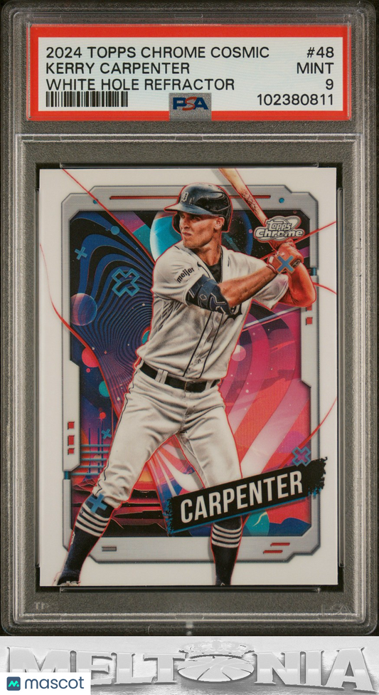 Kerry Carpenter 2024 Topps Chrome Cosmic #48 White Hole Refractors PSA 9
