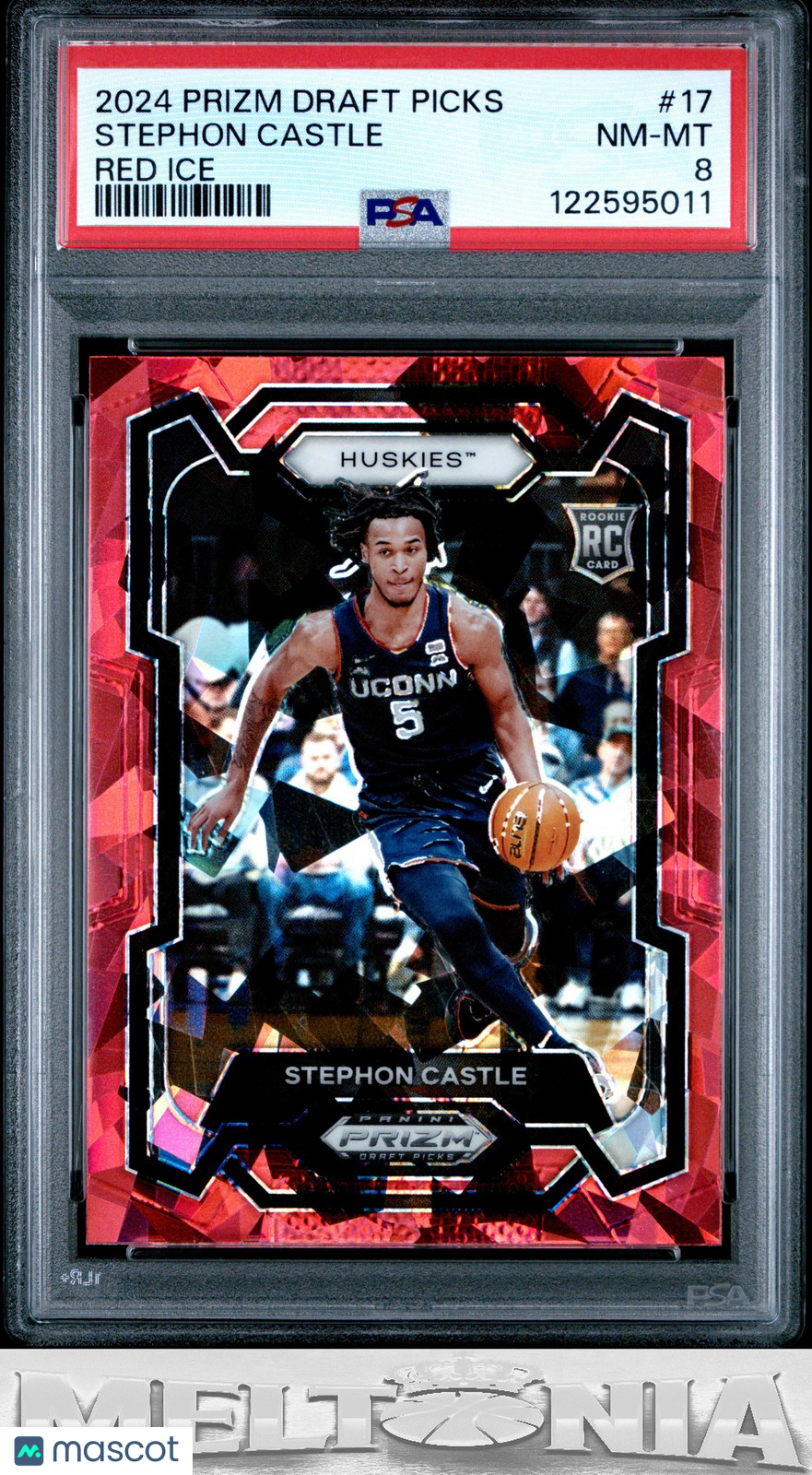 Stephon Castle 2024 Panini Prizm Draft Picks #17 Prizms Red Ice PSA 8 RC
