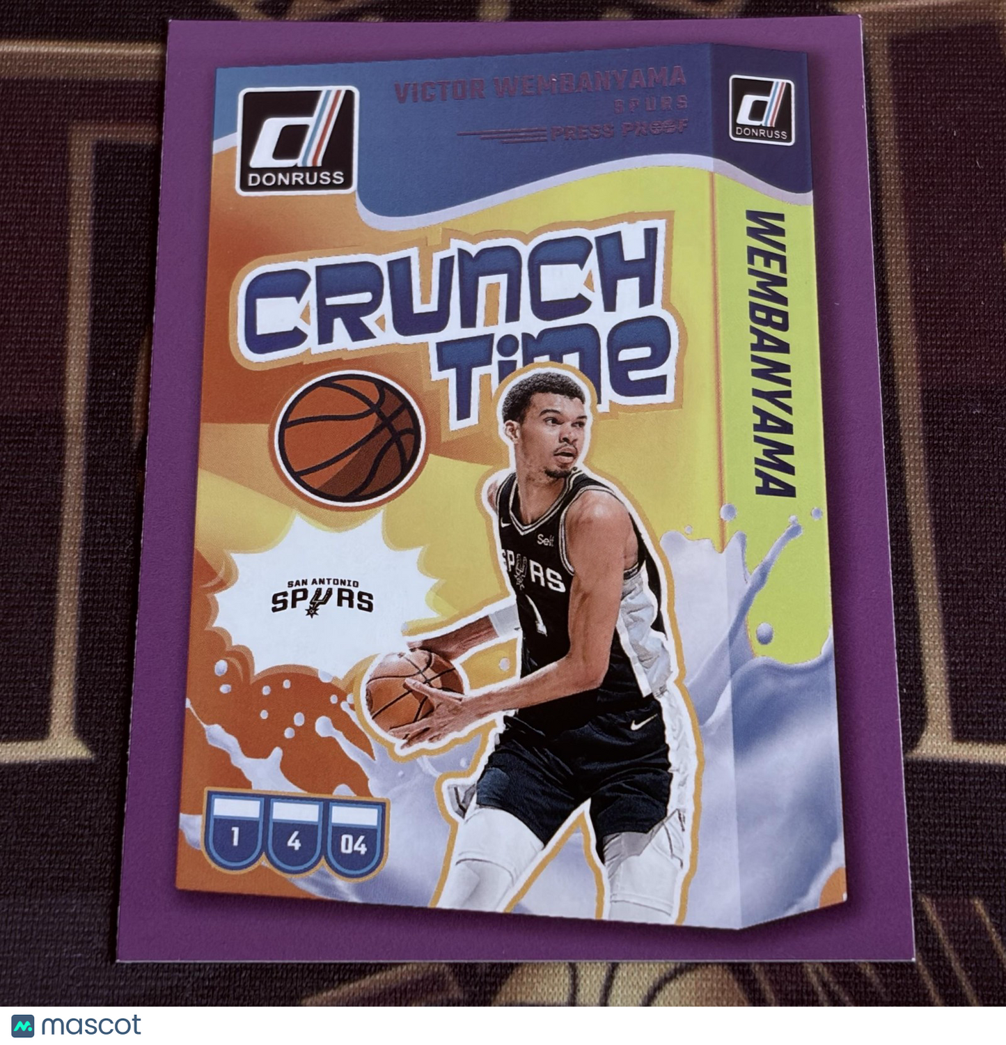 Victor Wembanyama 2024-25 Donruss #2 Crunch Time Press Proof Purple