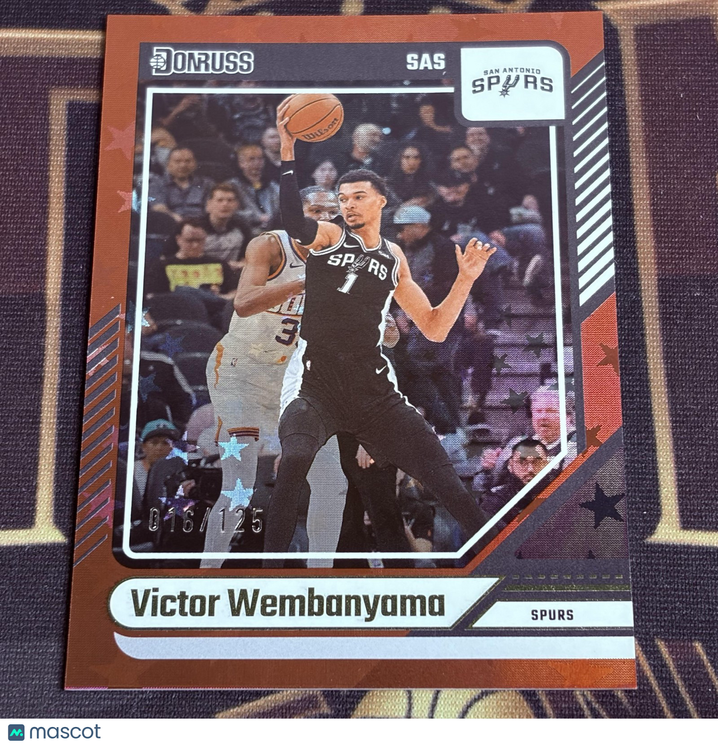 Victor Wembanyama 2024-25 Donruss #6 International Red Stars 016/125