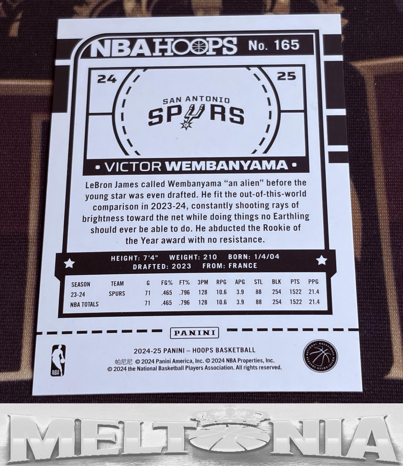 Victor Wembanyama 2024-25 Hoops #165 Silver 122/199
