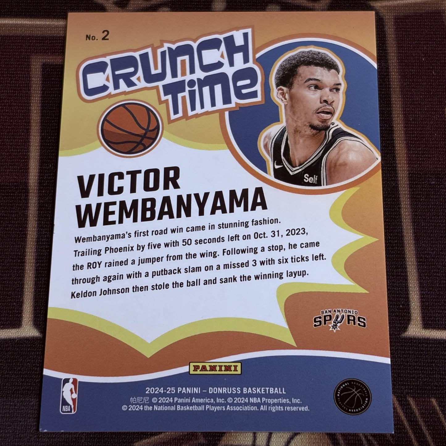 Victor Wembanyama 2024-25 Donruss #2 Crunch Time Intl Red Fireworks 35/55