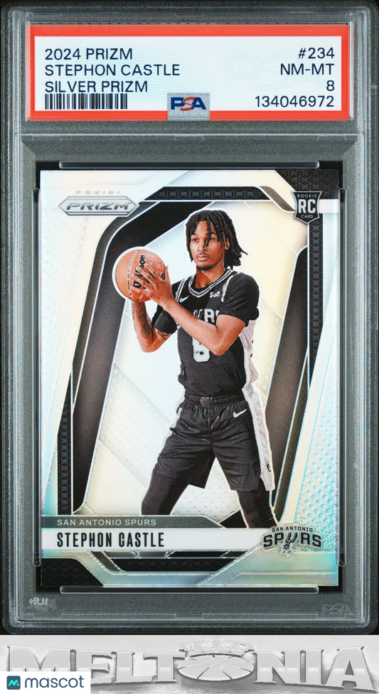 Stephon Castle 2024-25 Panini Prizm #234 Prizms Silver PSA 8 RC