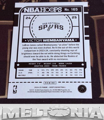 Victor Wembanyama 2024-25 Hoops Premium Box Set 109/199 card, back