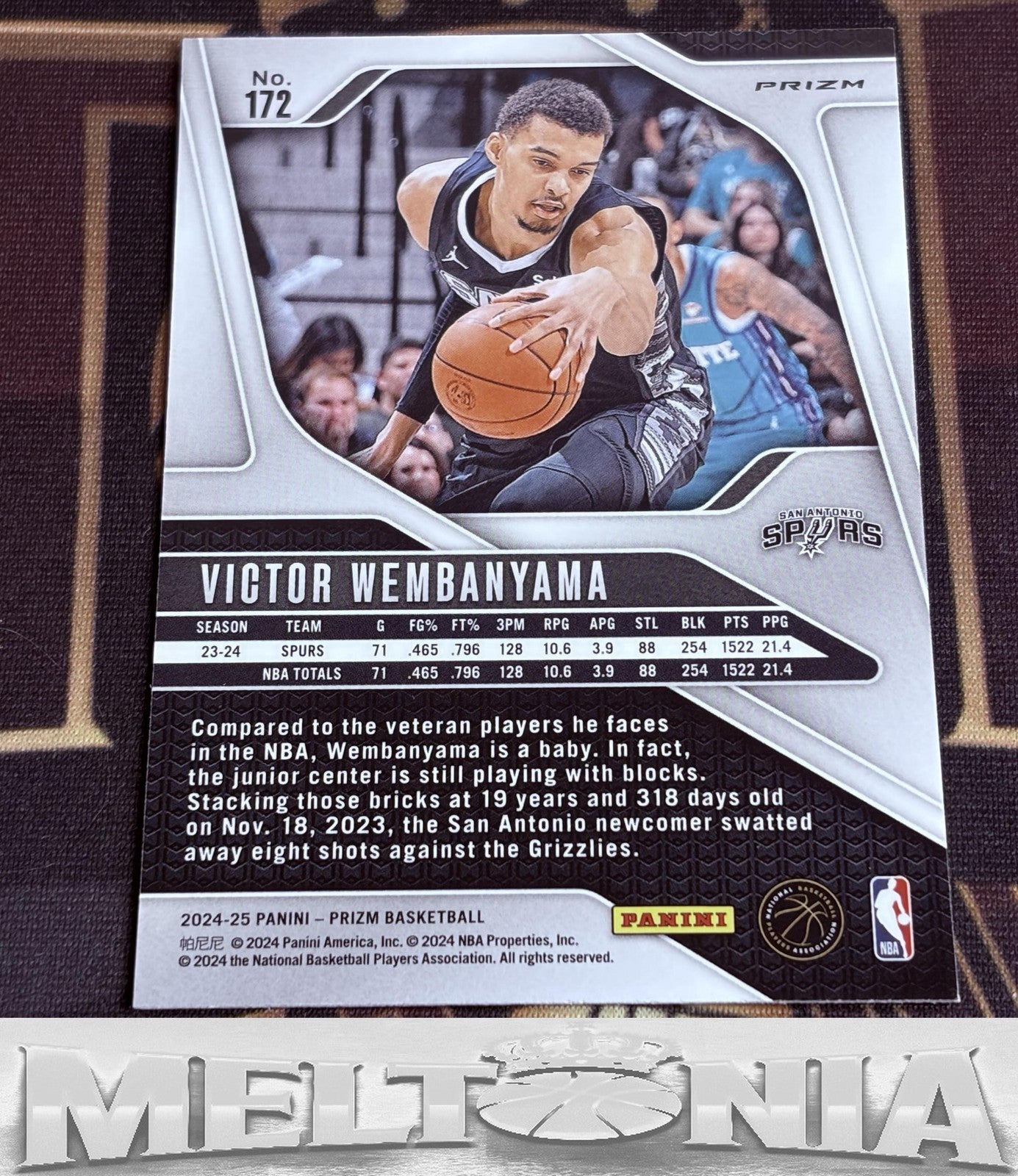Victor Wembanyama 2024-25 Panini Prizm #172 Prizms Silver